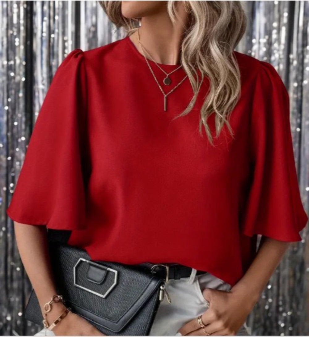 Red Short Sleeve Tops