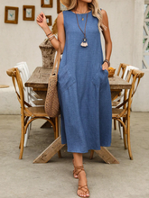 Ladies' Solid Color Simple Daily Sleeveless Dress Maxi Vacation Beach Outfits Women