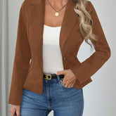 Ladies' Elegant Casual Fashion Solid Color Sports Jacket, Autumn Commuting Business Clothing Business Casual Woman Fall Outfits For Woman Winter Coat