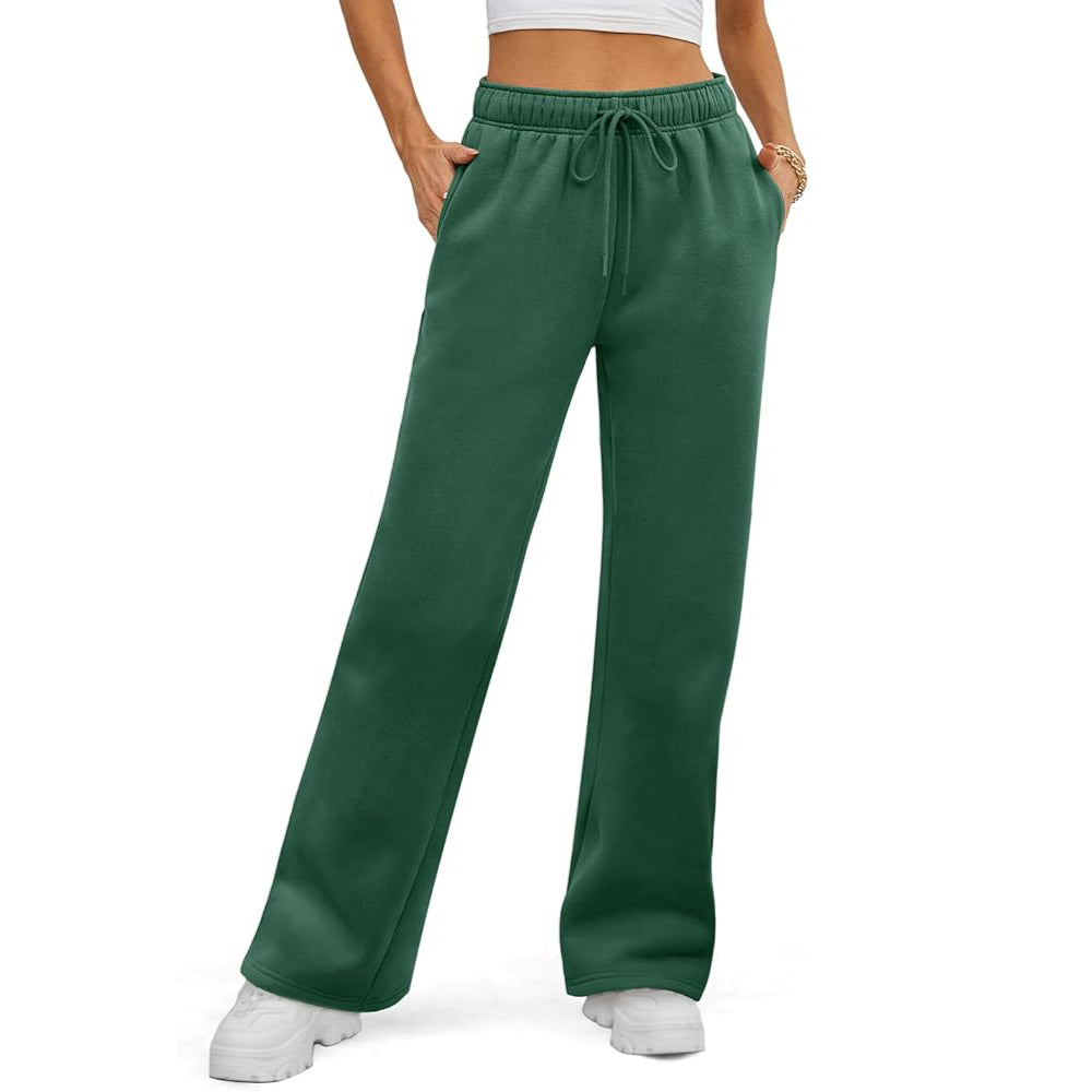 2025 Fall Women's Fleece Lined Baggy Wide Leg Sweatpants