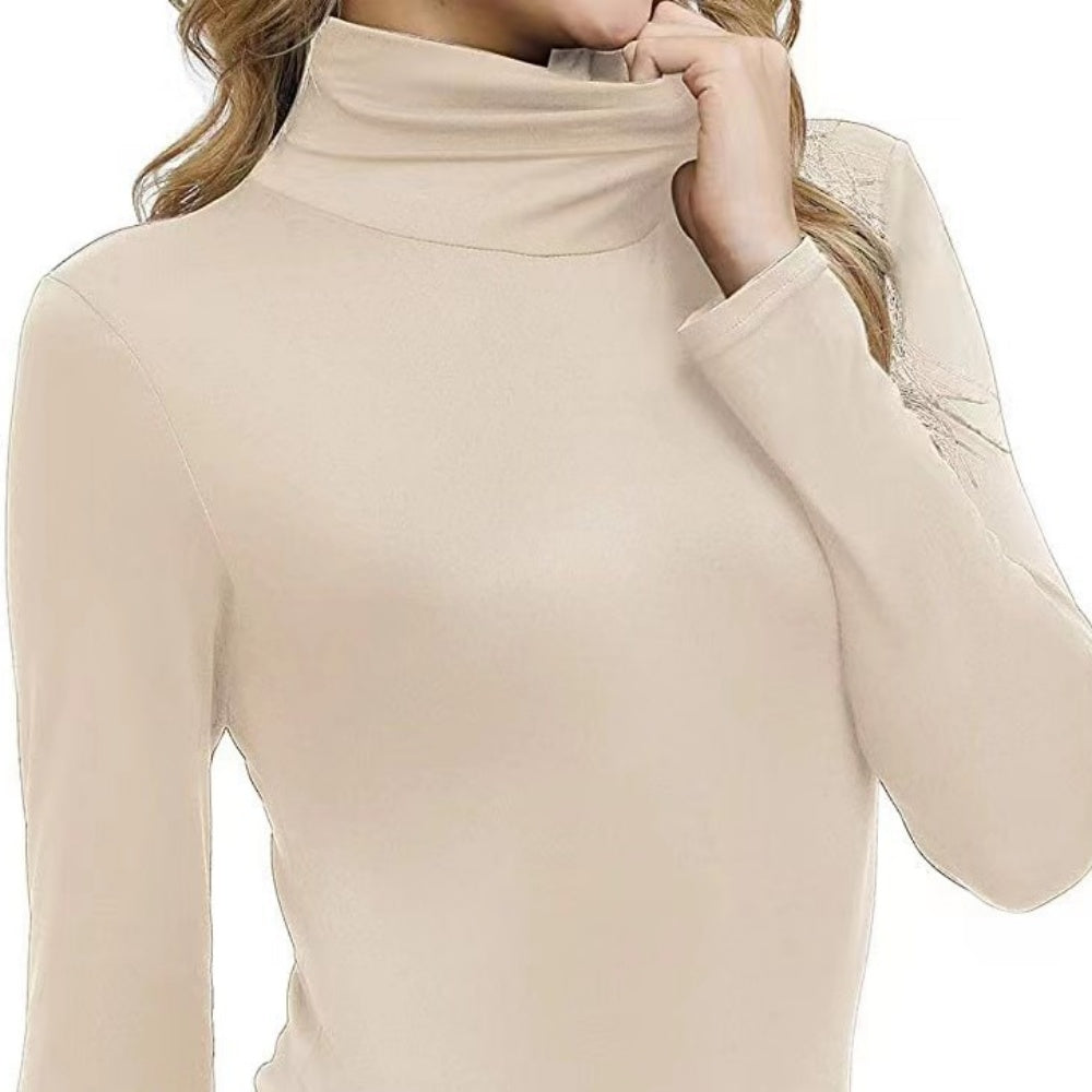 Women's Long Sleeve Turtleneck Shirts Casual Ribbed Basic Tee Slim Soft Thermal Tops 2025 Fall Going Out Clothes