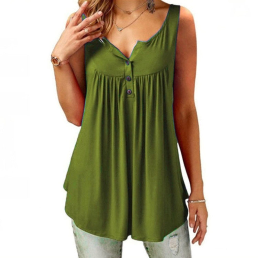 Green Sleeveless Tops