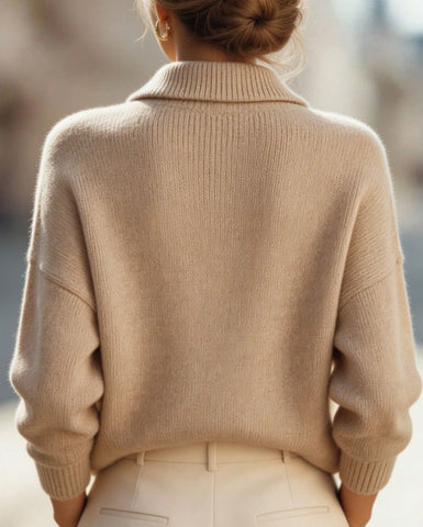 Women's Autumn/Winter Turn-Down Collar Knit Sweater