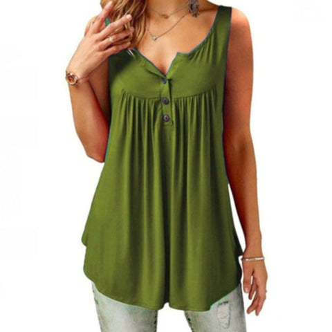 Green Sleeveless Tops