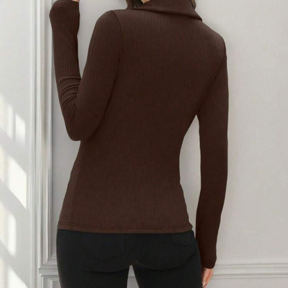 Women's Long Sleeve V-Neck Polo Shirt