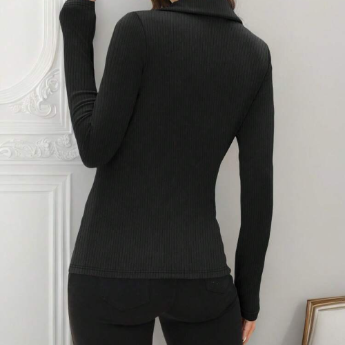 Women's Long Sleeve V-Neck Polo Shirt