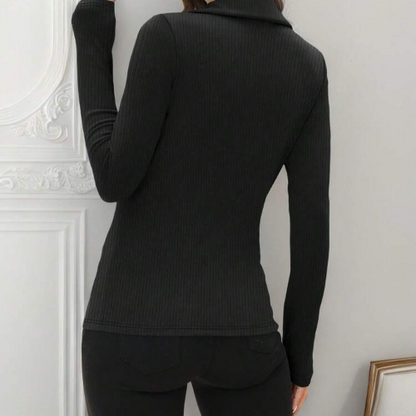 Women's Long Sleeve V-Neck Polo Shirt