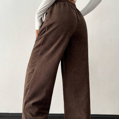 Women's Autumn And Winter Street Fashion Casual Retro Corduroy Textured Baggy Pants