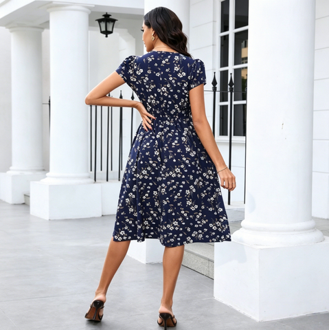 Women's Ditsy Floral V-Neck Dress