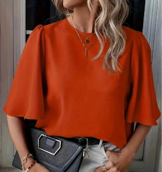 Orange Short Sleeve Tops