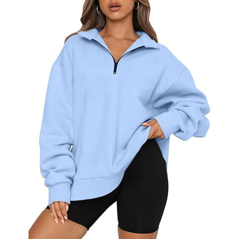 Women's Oversized Sweatshirts  Half Zip Pullover Long Sleeve Shirts Clothes