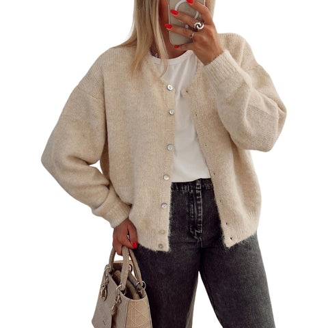 Women's Long Sleeve Front Button Y2k Cardigan Sweaters