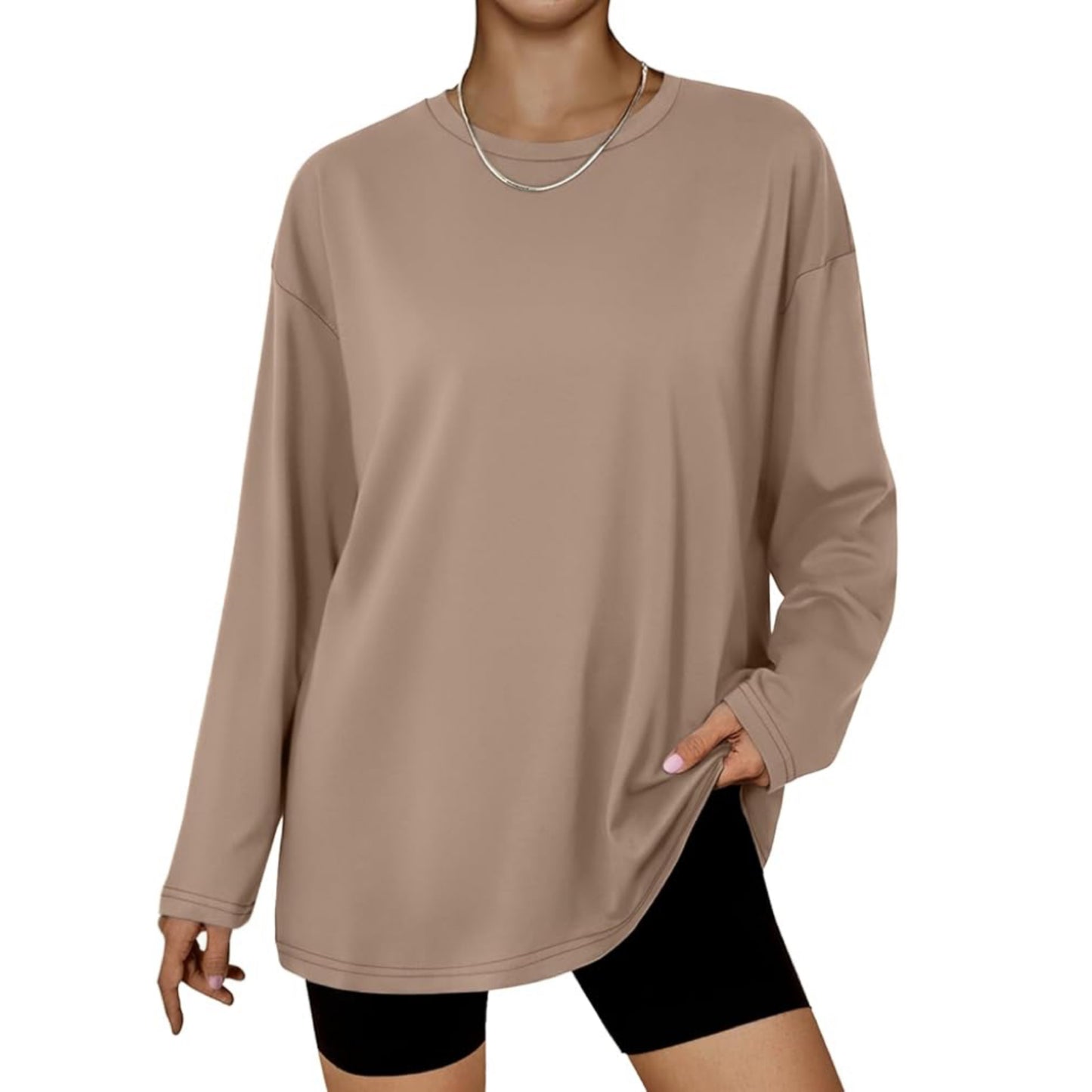 Women's Oversized Long Sleeve Shirt  Fit Workout