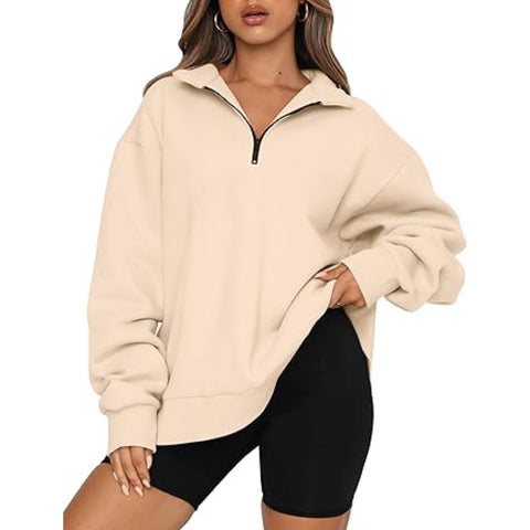 Women's Oversized Sweatshirts  Half Zip Pullover Long Sleeve Shirts Clothes
