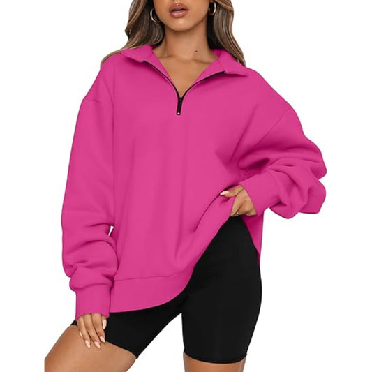 Women's Oversized Sweatshirts  Half Zip Pullover Long Sleeve Shirts Clothes