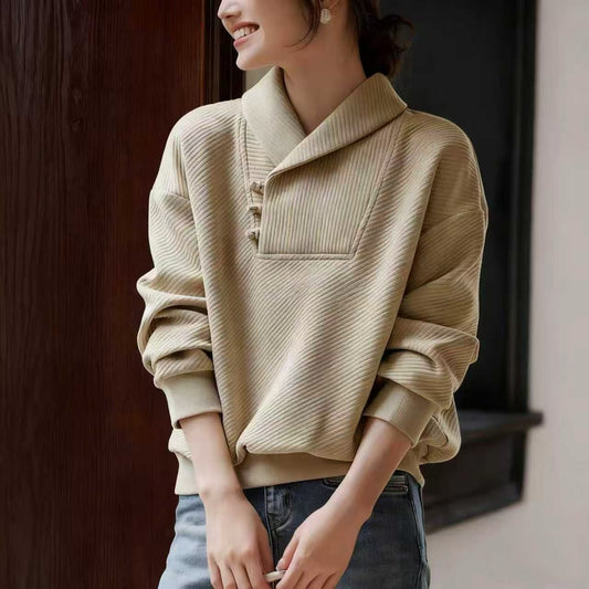 Elegant Chinese Style Vintage Collar Sweatshirt For Women