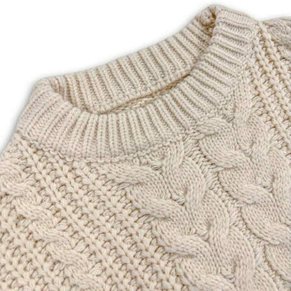 2025 Autumn And Winter Fashion Casual Holiday Beach Women's Long-Sleeved Cable Knit Sweater