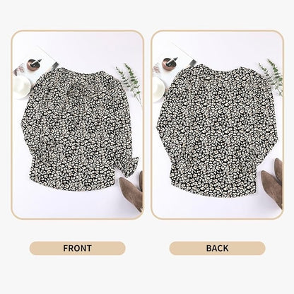 Women's Floral Print V-Neck Long-Sleeve Top