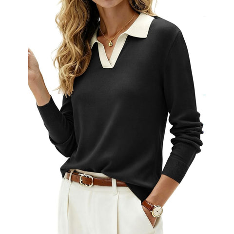 2025 Women's Wool Blend Sweaters, Long Sleeve V Neck Knitted Fall Tops