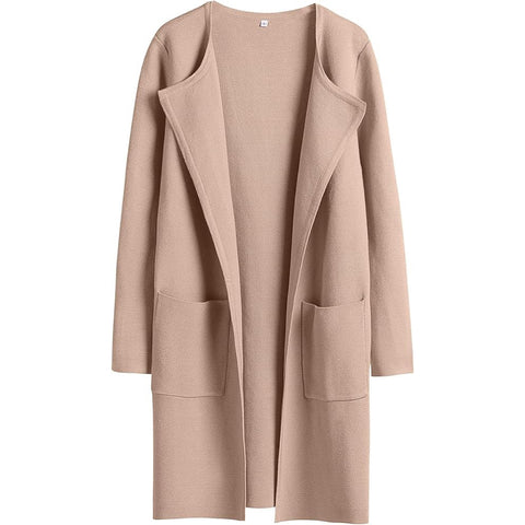 Womens Cardigan Sweater Open Front Knit Long Coatigan Dressy Casual Jacket Coat