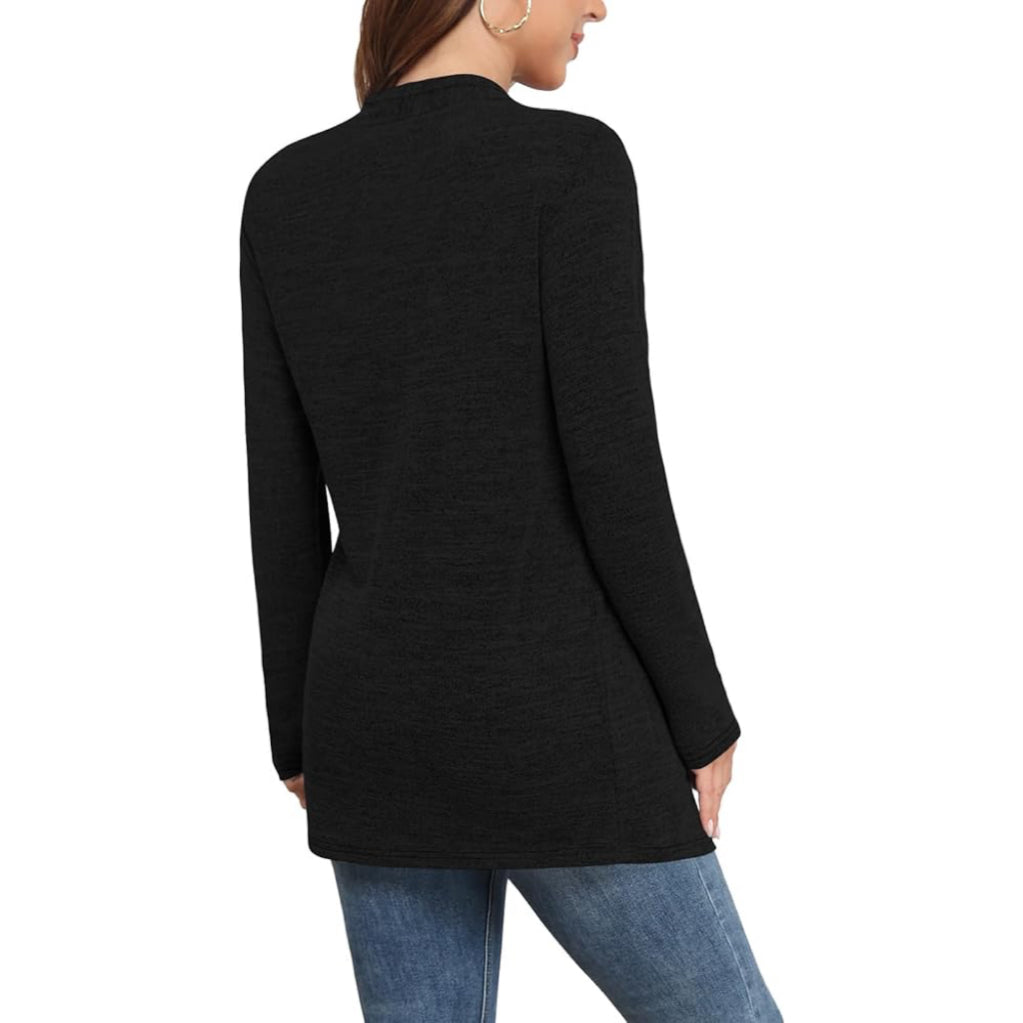 Womens Lightweight Cardigan Long Sleeve Open Front Casual Sweater Cardigans with Pockets