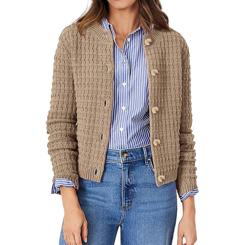 Women's Casual Long Sleeve Open Front Button Down Sweater