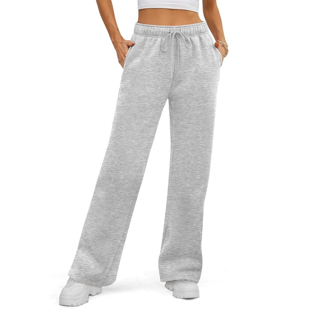 2025 Fall Women's Fleece Lined Baggy Wide Leg Sweatpants