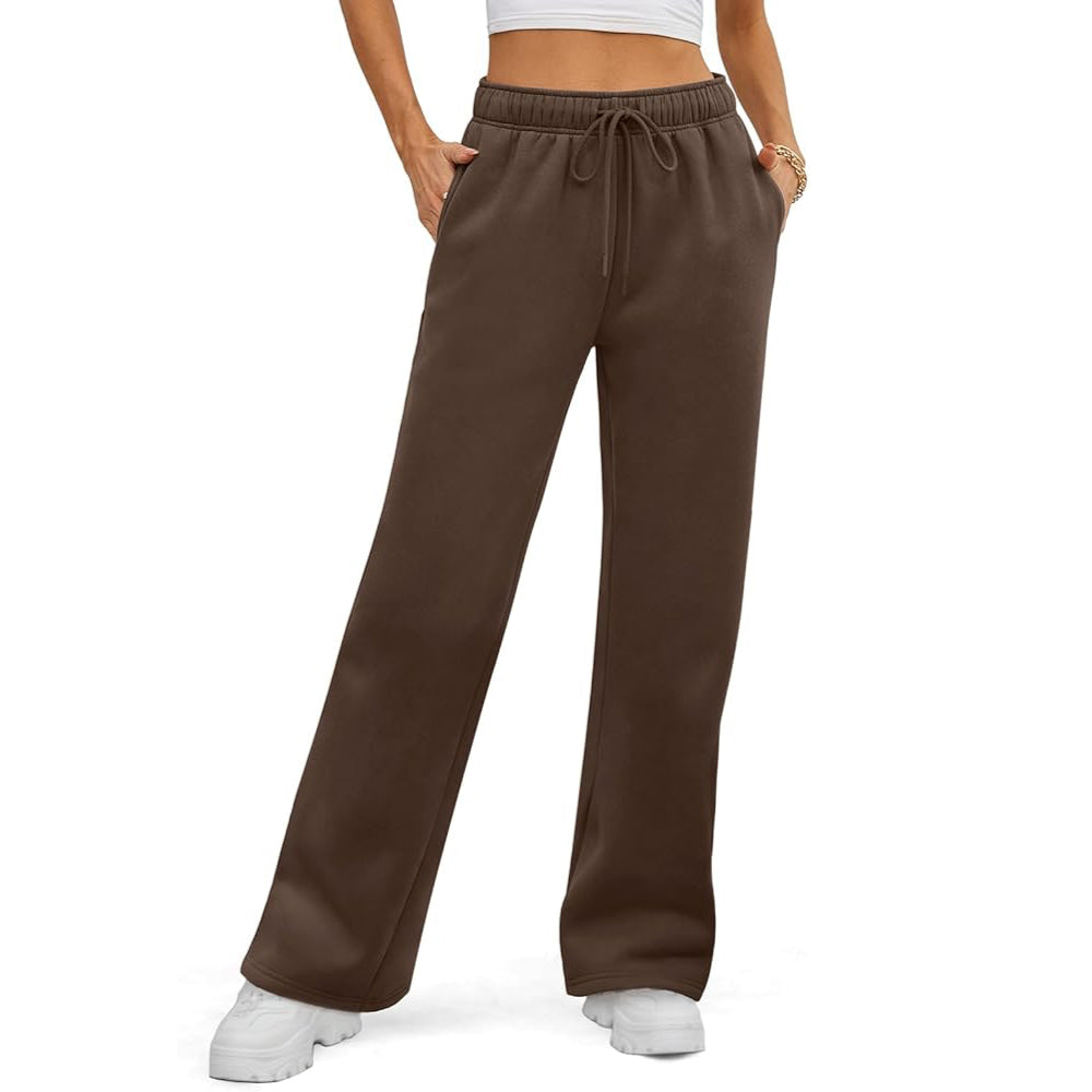 2025 Fall Women's Fleece Lined Baggy Wide Leg Sweatpants