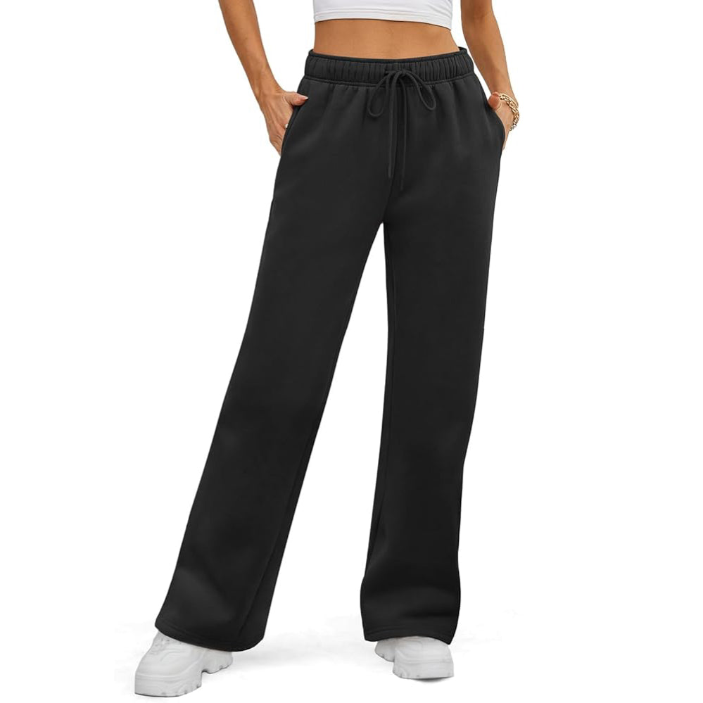 2025 Fall Women's Fleece Lined Baggy Wide Leg Sweatpants