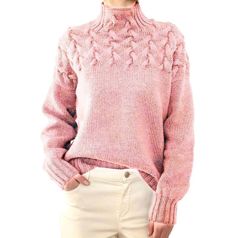 2026 cross-border new women's fashion cable knit turtleneck long sleeve sweater - ideal for independent e-commerce stores and ebay