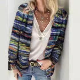 Sweater knitting cardigan thin outwear loose outwear women