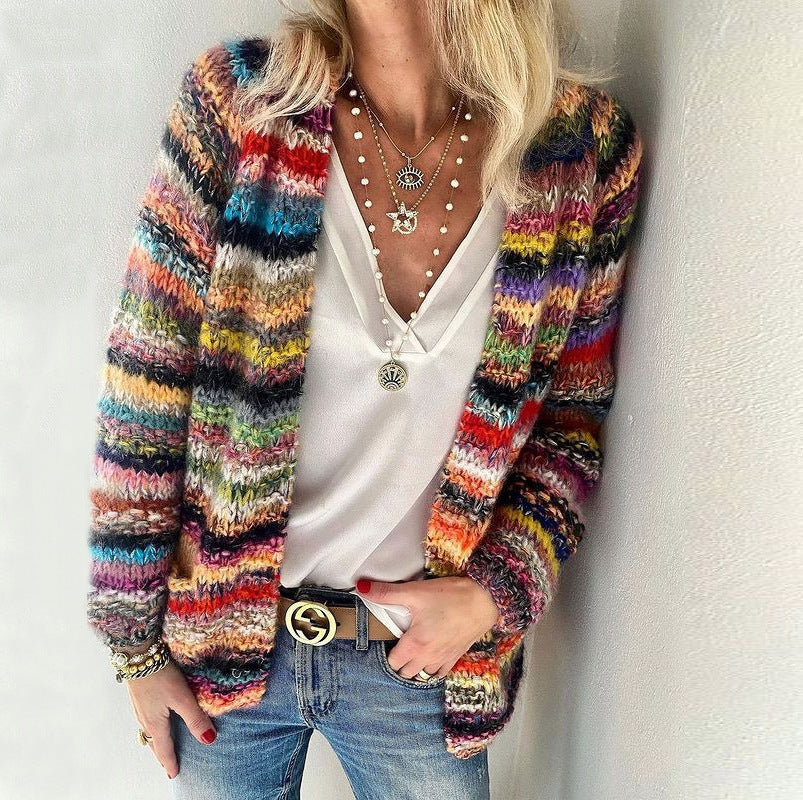 Sweater knitting cardigan thin outwear loose outwear women