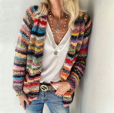 Sweater knitting cardigan thin outwear loose outwear women