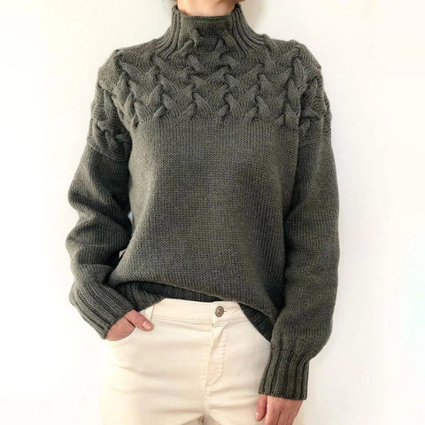 2026 cross-border new women's fashion cable knit turtleneck long sleeve sweater - ideal for independent e-commerce stores and ebay