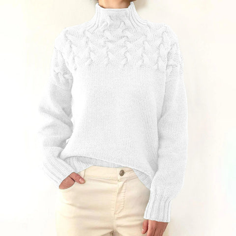 2026 cross-border new women's fashion cable knit turtleneck long sleeve sweater - ideal for independent e-commerce stores and ebay