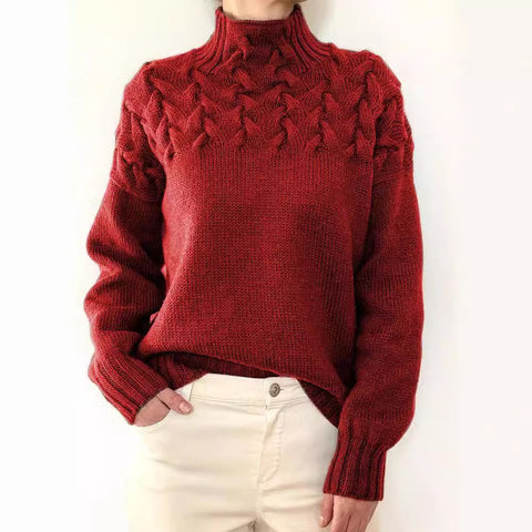 2026 cross-border new women's fashion cable knit turtleneck long sleeve sweater - ideal for independent e-commerce stores and ebay