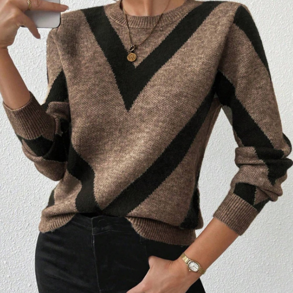 Women's Oversized Grey Sweater - Winter Warm Round Neck Sweater Coat