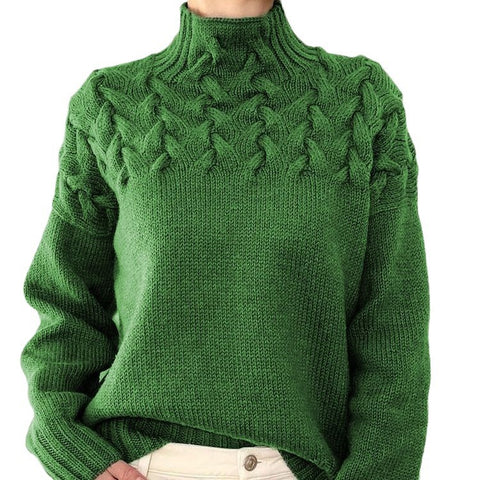 2026 cross-border new women's fashion cable knit turtleneck long sleeve sweater - ideal for independent e-commerce stores and ebay
