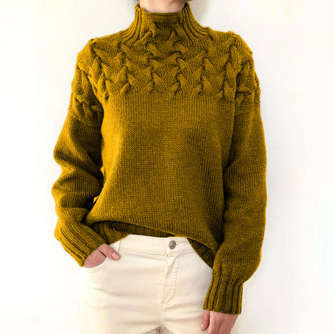 2026 cross-border new women's fashion cable knit turtleneck long sleeve sweater - ideal for independent e-commerce stores and ebay