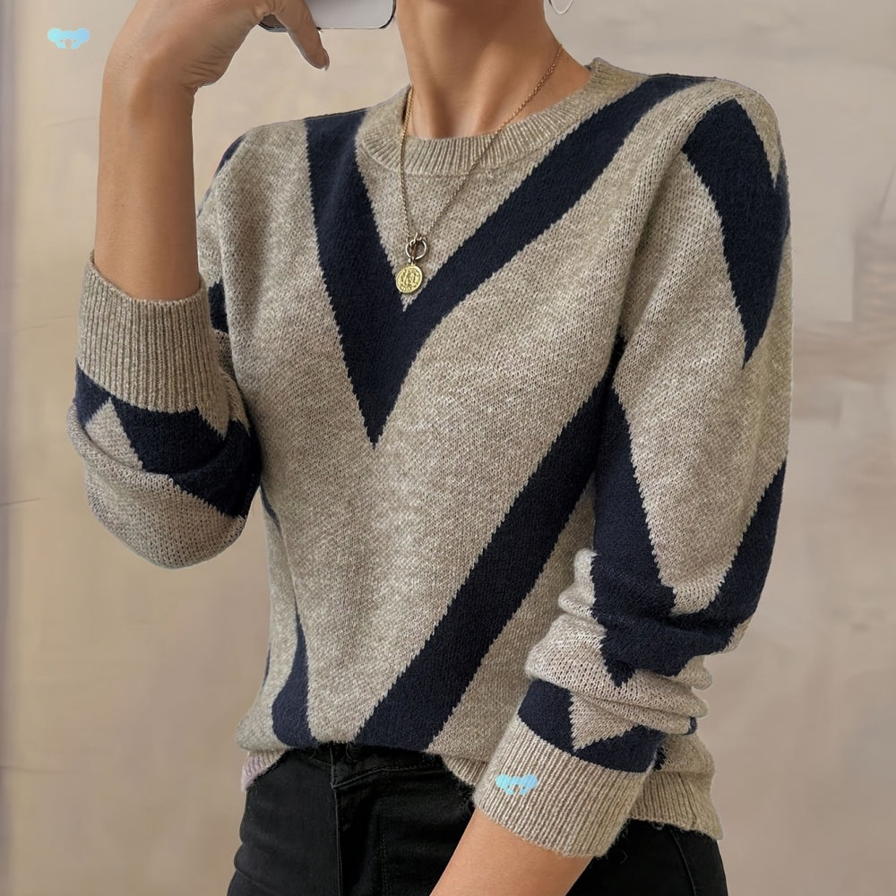 Women's Oversized Grey Sweater - Winter Warm Round Neck Sweater Coat