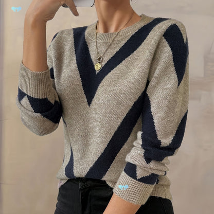 Women's Oversized Grey Sweater - Winter Warm Round Neck Sweater Coat