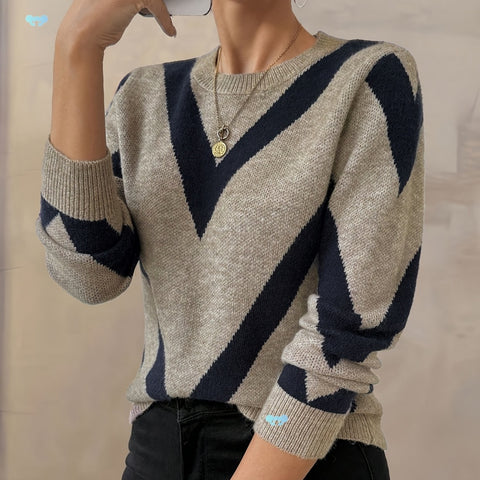 Women's Oversized Grey Sweater - Winter Warm Round Neck Sweater Coat