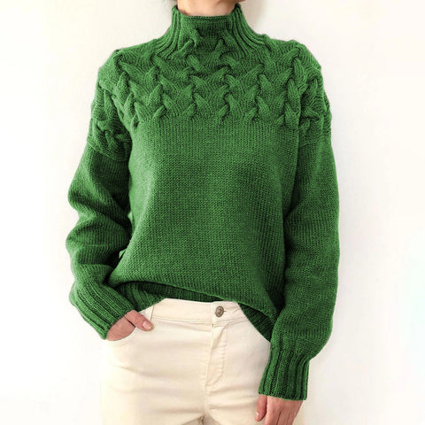 2026 cross-border new women's fashion cable knit turtleneck long sleeve sweater - ideal for independent e-commerce stores and ebay