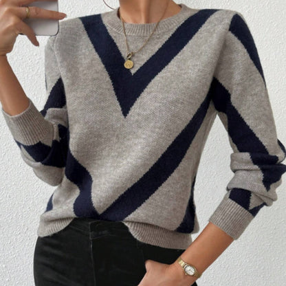 Women's Oversized Grey Sweater - Winter Warm Round Neck Sweater Coat