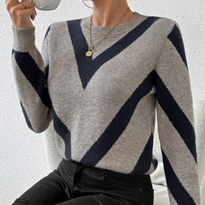 Women's Oversized Grey Sweater - Winter Warm Round Neck Sweater Coat
