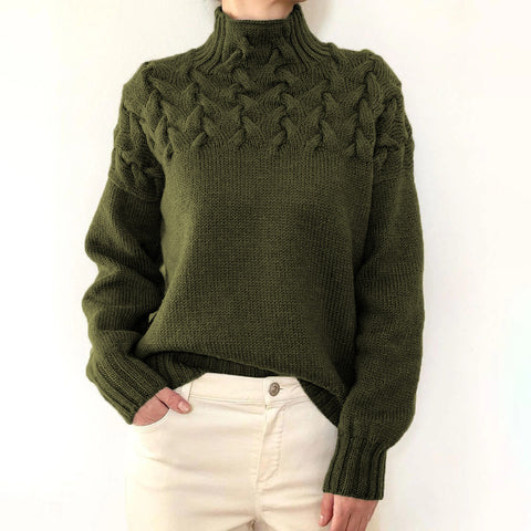 2026 cross-border new women's fashion cable knit turtleneck long sleeve sweater - ideal for independent e-commerce stores and ebay
