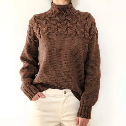 2026 cross-border new women's fashion cable knit turtleneck long sleeve sweater - ideal for independent e-commerce stores and ebay
