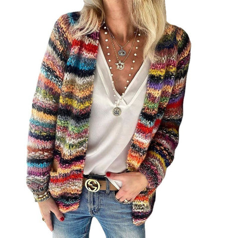Sweater knitting cardigan thin outwear loose outwear women