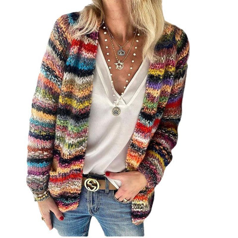 Sweater knitting cardigan thin outwear loose outwear women