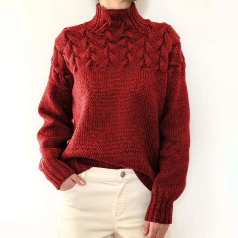 2026 cross-border new women's fashion cable knit turtleneck long sleeve sweater - ideal for independent e-commerce stores and ebay